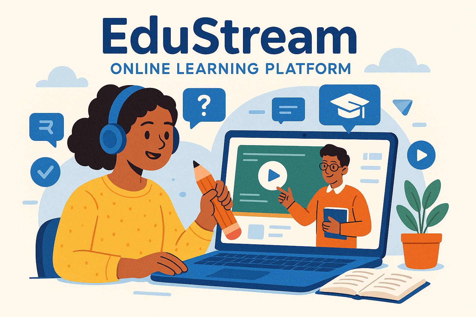 Students learning online